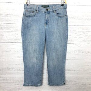 Lauren Ralph Lauren Crop Jeans Classic Mid Calf Straight Leg Stretch size 4